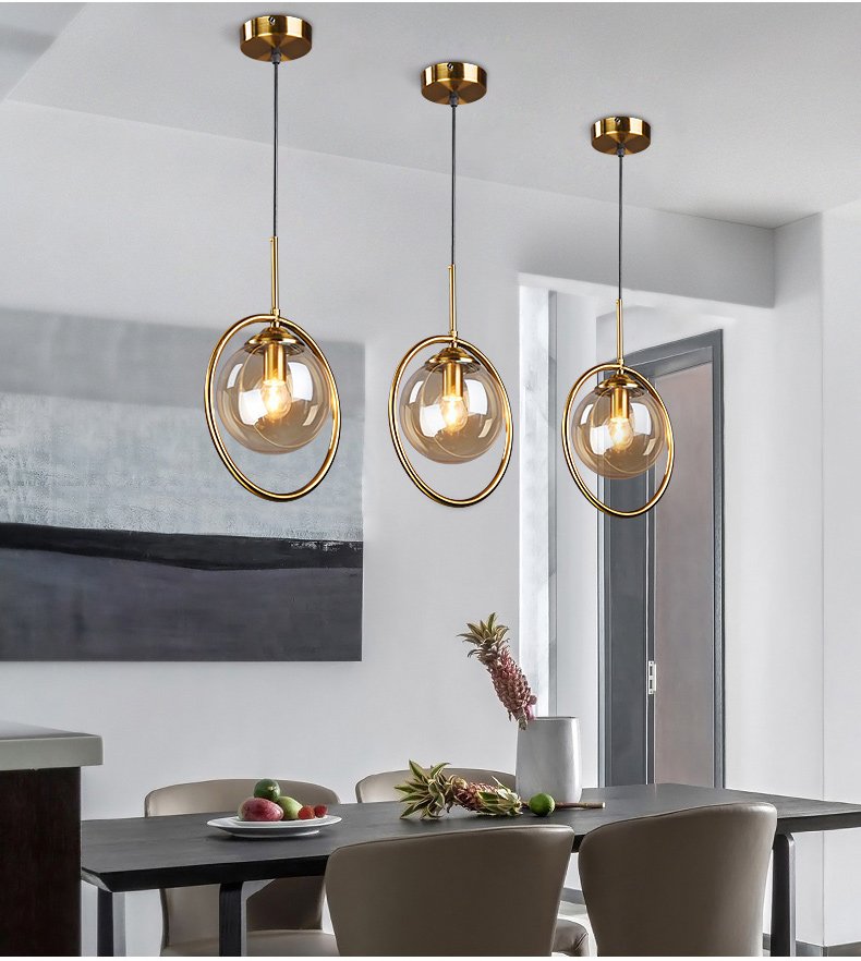 Gold Glass Pendant Light